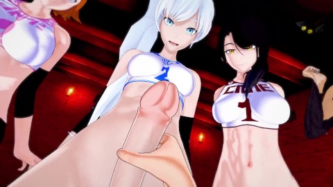 RWBY Futas - Weiss, Nora, Valkyrie, Kali sucking fuckfest | Male Taker POV