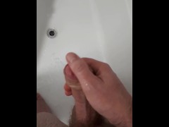Teasing my cock in the shower 