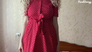 witte kont in een rode jurk houdt van anaal / FeralBerryy