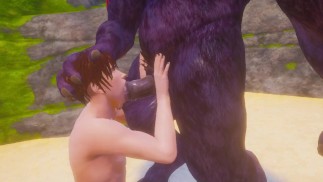 Furry put huge cock in twink's mouth [yiff party]