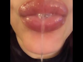 spit, fetish, lipstick, big lips