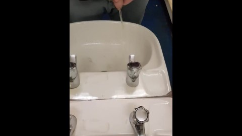 DESPERATE Piss in the work sink,  almost caught!! 