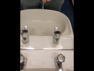 DESPERATE Piss in the work sink,  almost caught!!