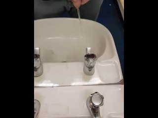 DESPERATE Piss in the Work Sink, almost Caught!!