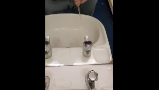 DESPERATE Piss in the work sink,  almost caught!! 