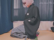 Preview 2 of Lily in Kimono and Purple Tabi Socks Masturbating