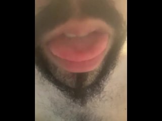 bearded men, lips, exclusive, tongue