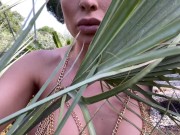 Preview 5 of Amazon girl in chains, sexy dances and jerks off in the jungle