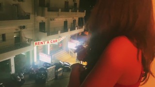 Polish Couple Fuck On The Balcony And Get Caught On Vacation