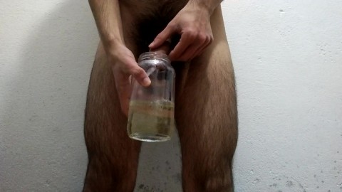 i fill a big cup with PISS and then start WANKING