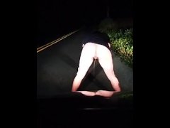 FTM Night Piss in Road
