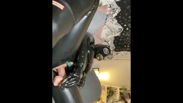 Watch Bondage Video:Rubberdoll fucks herself 