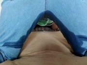 Preview 3 of Sexy peeing into my jeans after 4 hours desperation