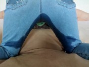 Preview 6 of Sexy peeing into my jeans after 4 hours desperation