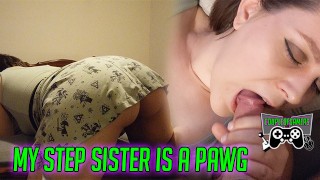 NERDY STEP SISTER GETS FUCKED AFTER GIVING ME BLOWJOB