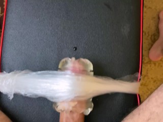 Solo Guy Fucking Fleshlight Until Bursting a Big Cum_Load While Moaning and Shaking - 4K