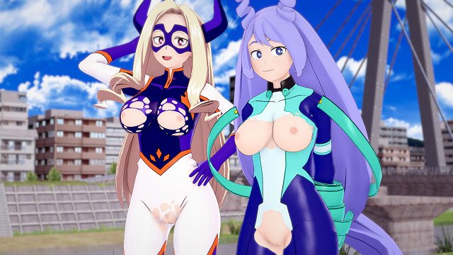 My Hero Academia Nejire and Mt Lady GET CREAMPIED Threesome POV Hentai