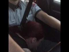 Coworker gave me a ride home in his Audi so I gobbled his cock the whole ride deepthroat road head 