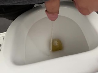 Urgent Pee in Toilet