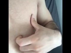 Stroking My Nipples In Bed