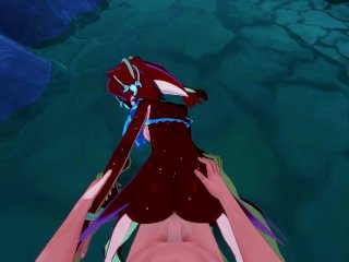 POV Fucking Mipha in the_Water - Zelda Breath of the_Wild Hentai.