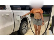 Preview 6 of Pumpin gas with underboob.