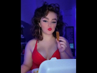 Hot Girl Eating / Lingerie Mukbang