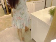 Preview 4 of Wireless Vibrator with Sexy Girl Wear Floral Dress “Shopping Mall” -xMassageLovex