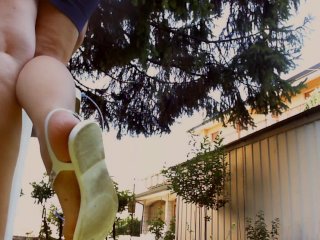 A Beautiful Giantess Makes You Spy on Her Big Feet in the Garden SpyingOn Her_All the Time!