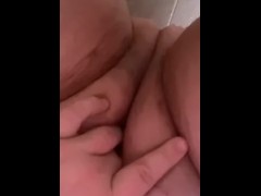 Dirty talking playing with Fat wet pussy in shower 
