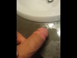 bathroom, jacking off, vertical video, solo male