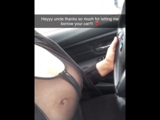 Masturberen Op De Parkeerplaats Terwijl Ik Mijn Stiefoom Sexting Op Snapchat - Ik Squirt over Zijn Auto!