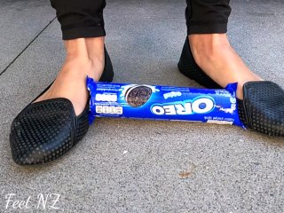 solo female, foot fetish, oreo cookies, oreo