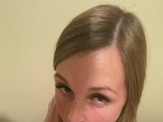 Sex, blowjob and cum in pussy in the men's room
