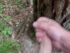 Morning masturbation in woods