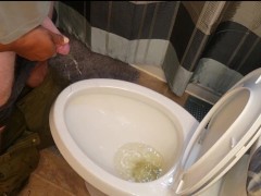 I love holding his cock while he pees! Made a bit of a mess...