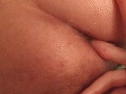 Preview 2 of Giving my man CLOSE UP FIRST TIME PAINFUL ANAL with dildo and sucking with mouth creampie 😛