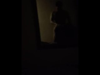 Fucking infront of a mirror in a dark room  Loud moaning noises  Homemade videos