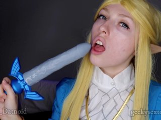 blonde, wet pussy, solo female, geeky sex toys