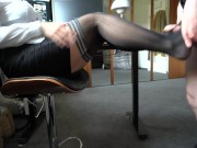 Preview 6 of during office work boss uses ignorant secretaries nylon feet for footjob - cum on soles