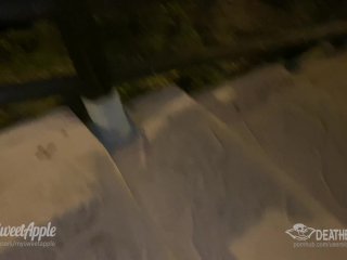 PUBLIC Double Blowjob at the beach with Cum Swap MySweetApple x Death_bySnusnu - Amateur Threesome screenshot number 1