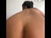 Preview 6 of 20 yo Latina/Colombian rides until bf cums on her ass