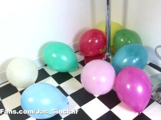 The cheerleader and her big balloons. Pop or not! pt1