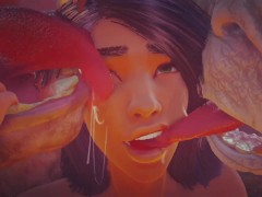 Video Dobbelt anal med lodne monstre efterfulgt af sprøjtning orgasme