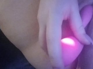 Blonde masterbating with vibrator