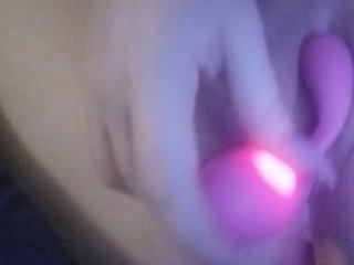 Blonde masterbating with vibrator