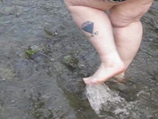 Walking through water
