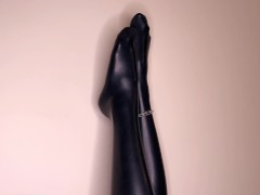 The nice shy girl has a special latex surprise