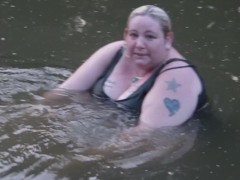 swimming in the river