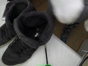Preview 5 of Cumshot in furry black adidas hardcourt